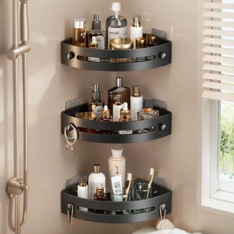 Triangle Shower Caddy Drill Free Wall MountShower Organizer(3 PCS)