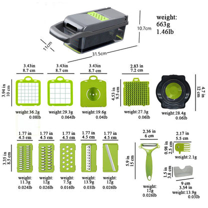 16-in-1 Premium Veggies Chopper – Effortless Vegetable & Fruit Preparation for Your Kitchen